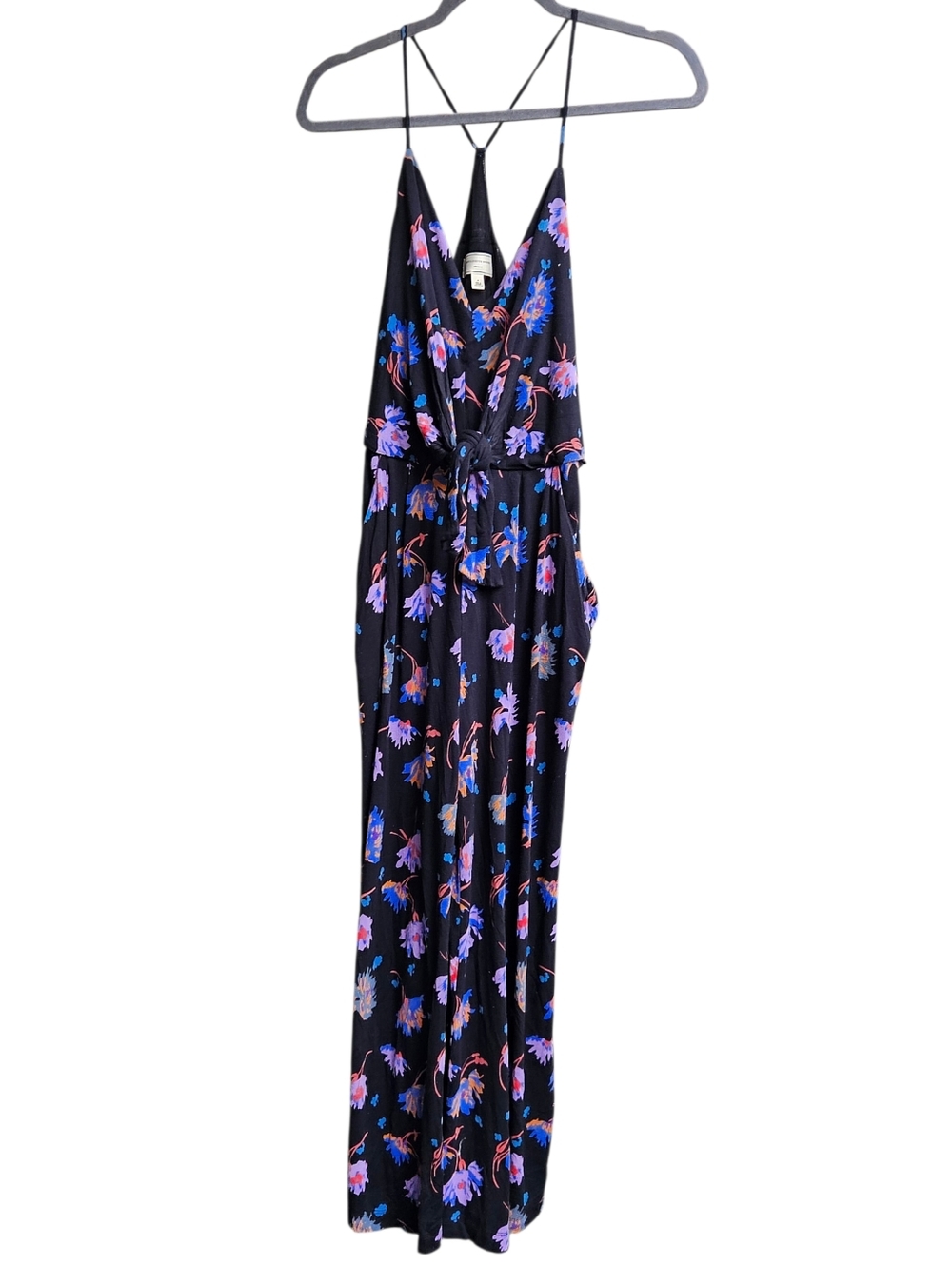 Moulinette Soeurs Anthropologie Floral Knot Front Racerback Tank Top Jumpsuit M